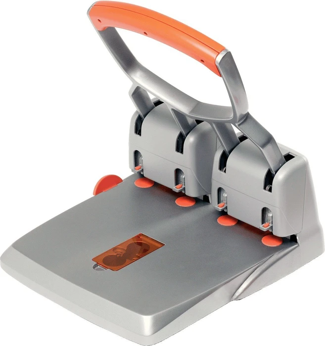 Rapid Supreme HDC150/4-Loch Registraturlocher, orange/silber