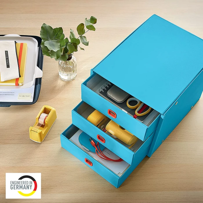Leitz Click & Store Cosy Schubladenbox, 3 Schubladen, blau