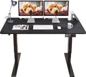 Maidesite S2 Pro Plus elektrisch höhenverstellbarer Sitz-Steh-Schreibtisch 120x60cm schwarz/schwarz