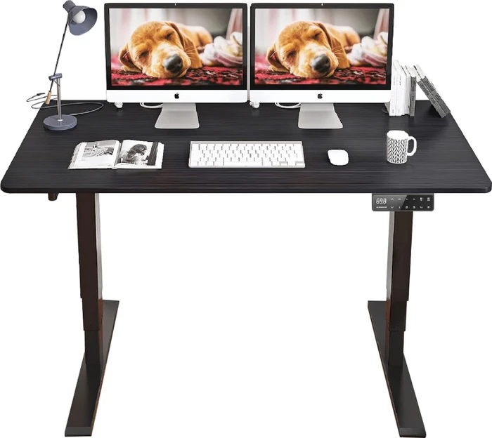 Maidesite S2 Pro Plus elektrisch höhenverstellbarer Sitz-Steh-Schreibtisch 120x60cm schwarz/schwarz