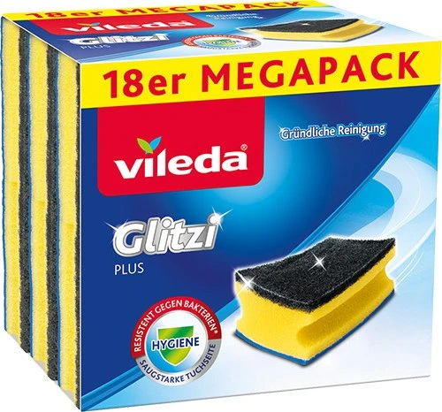 Vileda Glitzi Plus Reinigungsschwamm, 18 Stück