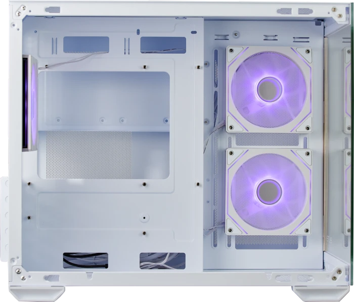 Cooler Master Elite 481 Wood White, weiß/braun, Glasfenster