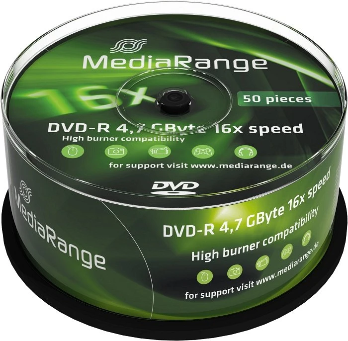MediaRange DVD-R 4.7GB, 16x, 50er Spindel