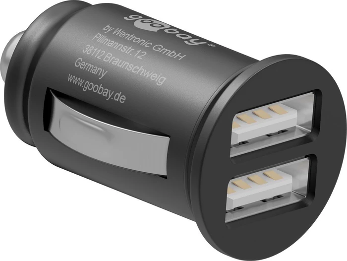 Wentronic Goobay Dual-USB Auto-Ladegerät 24W schwarz
