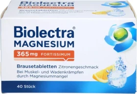 Biolectra Magnesium 365mg fortissimum Zitrone Brausetabletten, 40 Stück