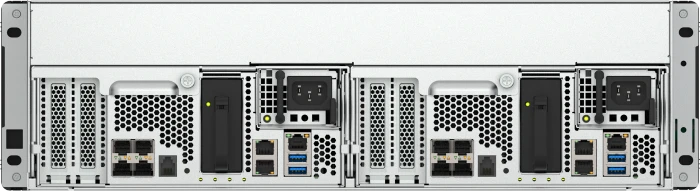 QNAP ES1686dc-R2-2142IT-128G, 64GB RAM reg ECC, 4x SFP+ 10Gb/s, 3x RJ-45 1000Base-T, 3HE