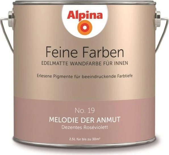 Alpina Farben Feine Farben No. 19 Melodie der Anmut innen dezentes roséviolett edelmattlila, 2.5l
