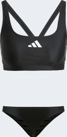 adidas 3-Streifen V-Back Bikini-Set schwarz/weiß (Damen)