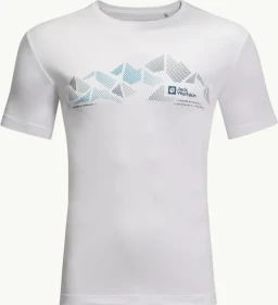 Jack Wolfskin Peak Graphic Funktionsshirt kurzarm white cloud (Herren)