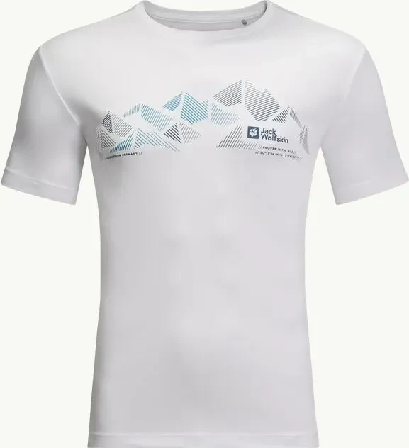 Jack Wolfskin Peak Graphic Funktionsshirt kurzarm white cloud (Herren)