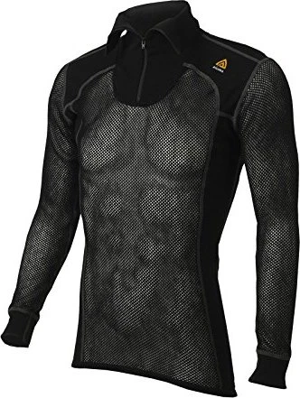 Aclima WoolNet Original Poloshirt langarm jet black (Herren)