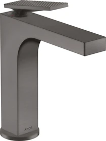 Hansgrohe Axor Citterio 160 Waschbeckenarmatur mit Hebelgriff Ablauffernbedienung und Rautenschliff brushed black chrome