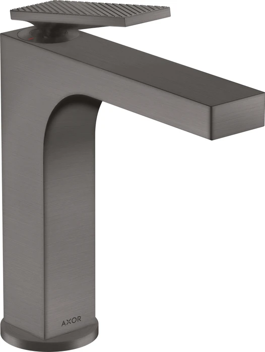 Hansgrohe Axor Citterio 160 Waschbeckenarmatur mit Hebelgriff Ablauffernbedienung und Rautenschliff brushed black chrome