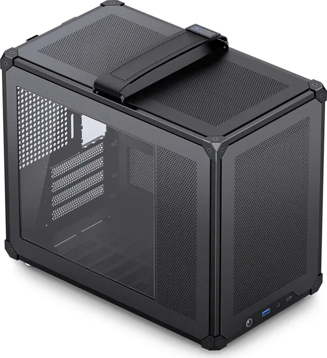 Jonsbo C6 MAX Black, schwarz, Glasfenster