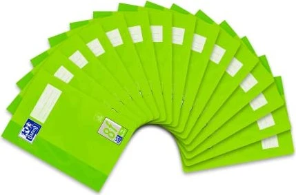 Oxford Schulheft, A4, Lineatur 8f, hellgrün, 16 Blatt, 15er-Pack