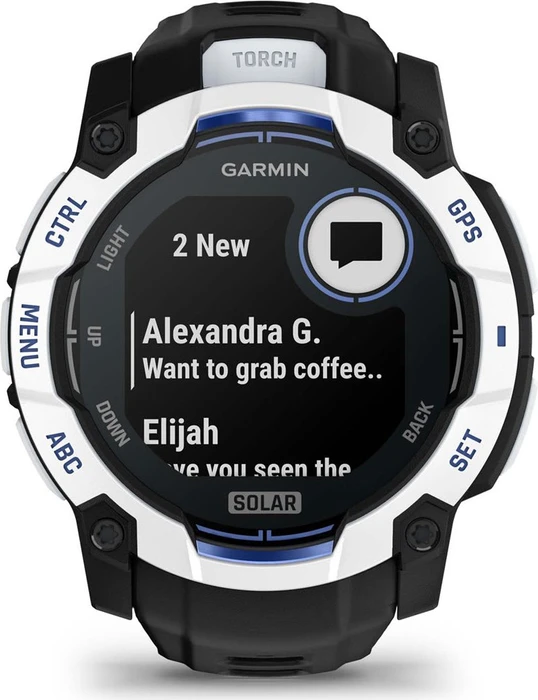 Garmin Instinct 3 Solar 50mm whitestone/black-bolt blue