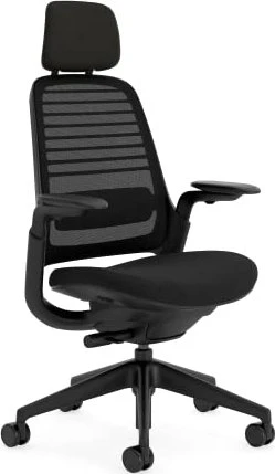 Steelcase Series 1 Bürostuhl mit Kopfstütze, onyx