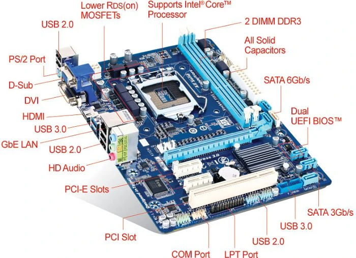 GIGABYTE GA-B75M-HD3 (Intel 1155)
