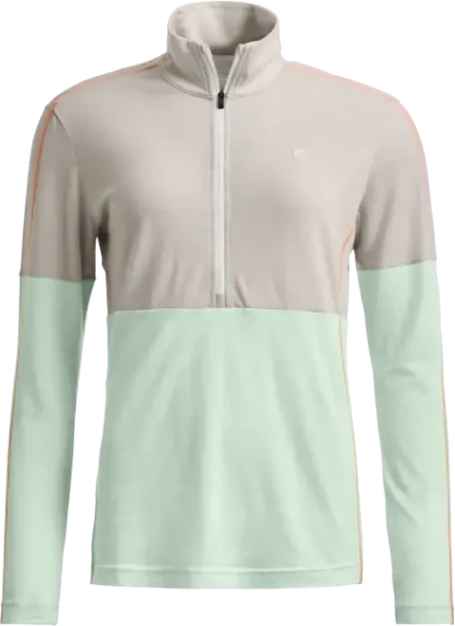 Ortovox 185 Rock'n'Wool Zip Neck Funktionsshirt langarm white tea (Damen)