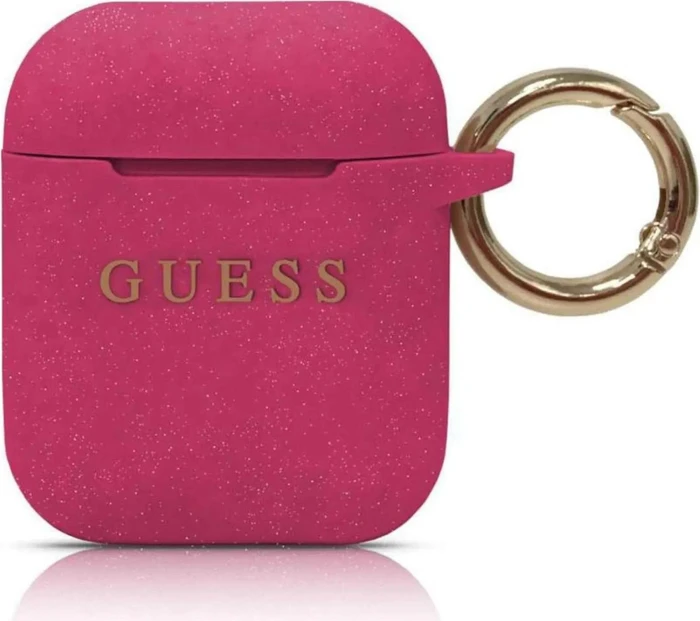 Guess Airpods 1 und 2 Hülle Silicone rosa