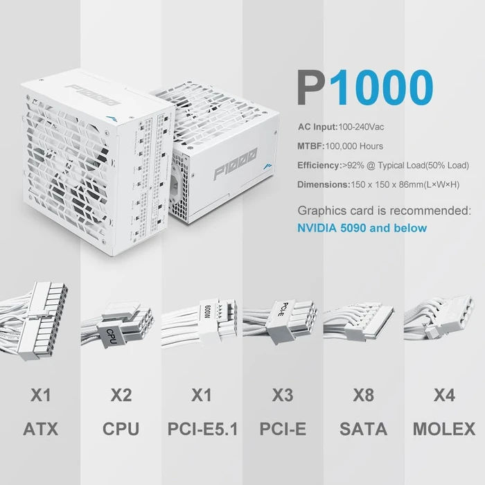 SAMA P Series P1000 weiß 1000W, ATX 3.1