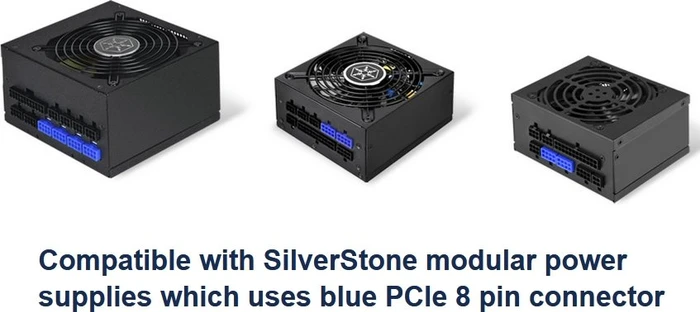 SilverStone PP12, 2x 8-Pin PCIe Stecker auf 12-Pin Micro-Fit 3.0 Stecker, Adapterkabel, schwarz, 550mm