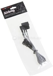 BitFenix Molex auf 3-Pin Adapter, sleeved, 20cm, silber