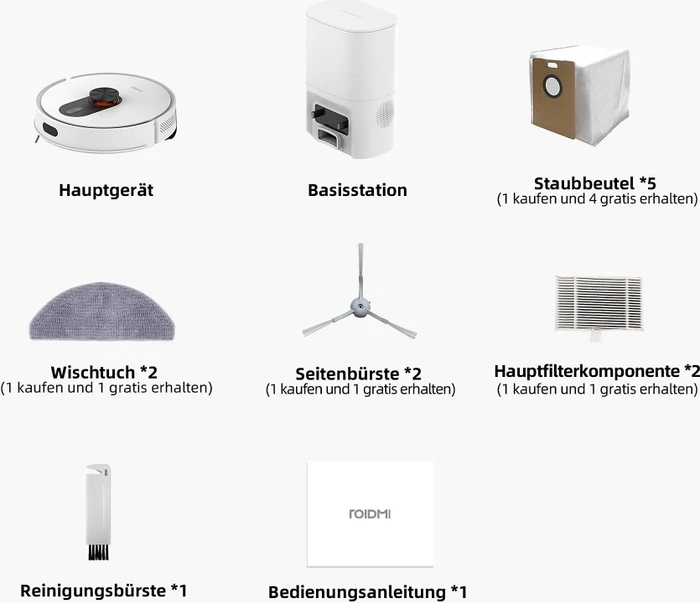 Xiaomi RoidMi Eve Rook Saug-/Wischroboter inkl. Absaugstation