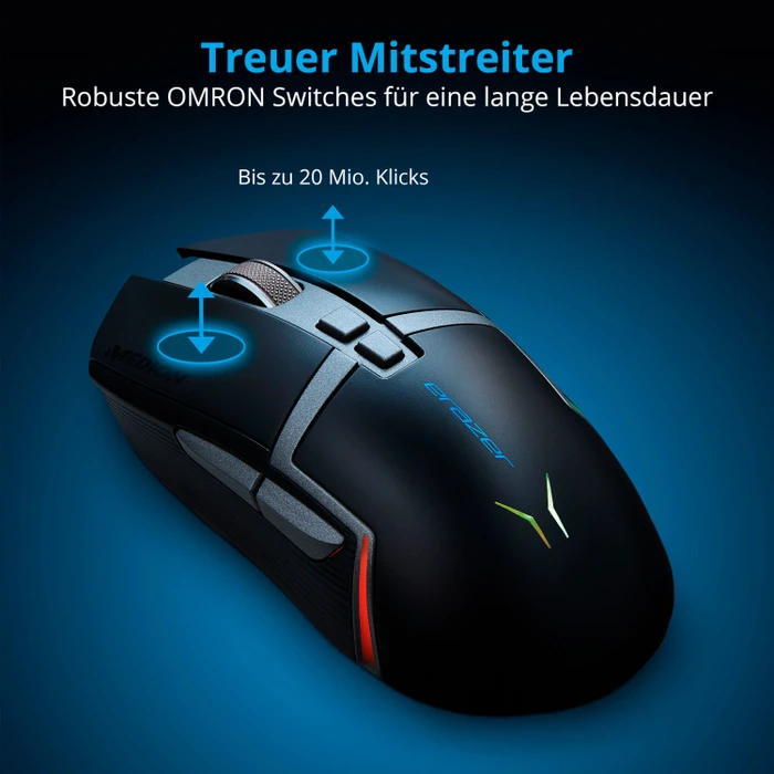 Medion Erazer Supporter P13 Wireless Gaming Mouse, schwarz, USB
