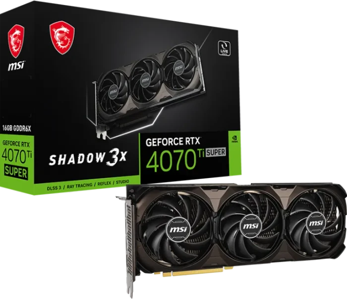 MSI GeForce RTX 4070 Ti SUPER 16G Shadow 3X, 16GB GDDR6X, HDMI, 3x DP