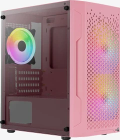 AeroCool Trinity Mini Pink, rosa, Lüfter LED Fixed RGB, Glasfenster