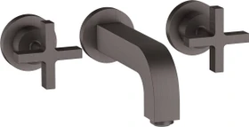 Hansgrohe Axor Citterio 3-Loch Waschbeckenarmatur mit Kreuzgriffen 162mm brushed black chrome