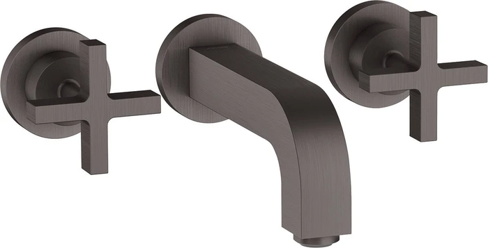 Hansgrohe Axor Citterio 3-Loch Waschbeckenarmatur mit Kreuzgriffen 162mm brushed black chrome