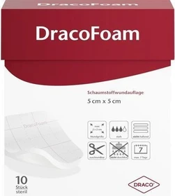 Dr. Ausbüttel DracoFoam Schaumstoff Wundauflage, 5 x 5cm, 10 Stück