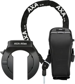 AXA Atlas Retractable + ULC 5.5-130 Einsteckkette Set inkl. Tasche Rahmenschloss, Schlüssel