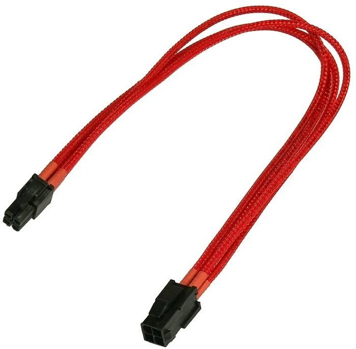 Nanoxia 4-Pin ATX12V Verlängerung 30cm, sleeved rot