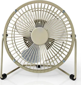 Nedis FNDK1GY15 USB Mini Tischventilator aus Metall 15cm grau