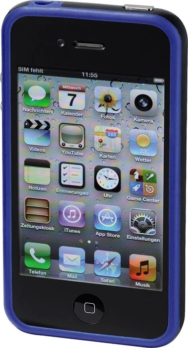Hama Edge Protector für Apple iPhone 4 schwarz/blau