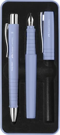 Faber-Castell Poly Ball/Pen Füllfeder und Kugelschreiber Geschenk-Set, pale iris, im Metall-Etui, 2 Stück
