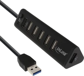 InLine USB-Hub, 1x USB-A 3.0, 6x USB-A 2.0, USB-A 3.0 [Stecker] (66763)