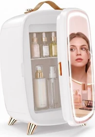 HomCom Kosmetik-Kühlschrank mit Spiegel 6l weiß