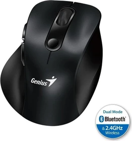 Genius Ergo 9000S Wireless Bluetooth Mini Ergo Silent Mouse Black, USB/Bluetooth
