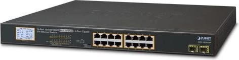 Planet GSW Rackmount Gigabit Switch, 16x RJ-45, 2x SFP, 300W PoE+