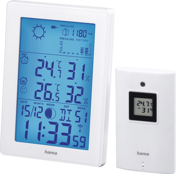 Hama EWS-3200 Funkwetterstation weiß, digital