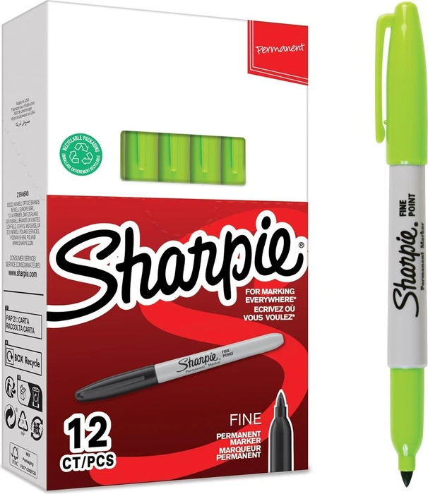 Sharpie Fine Point Permanentmarker lime, 12er-Pack