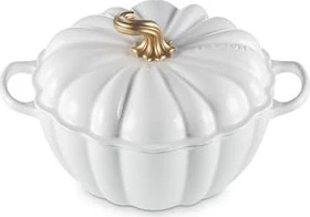 Le Creuset Gusseisen Kürbis Bräter 24cm 3.7l weiß