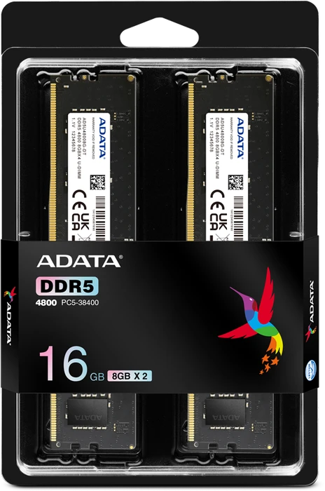 ADATA UDIMM 16GB Kit, DDR5-4800, CL40-40-40-77, X16, tray