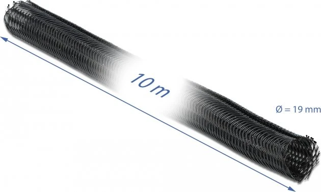 DeLOCK Geflechtschlauch selbstschließend, 19mm, 10m, schwarz