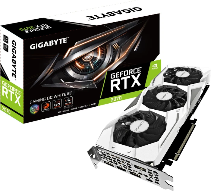 GIGABYTE GeForce RTX 2070 Gaming OC White 8G, 8GB GDDR6, HDMI, USB-C, 3x DP