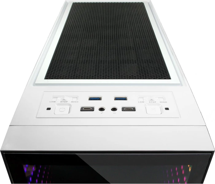 Inter-Tech X-908 Infini2, weiß, Glasfenster